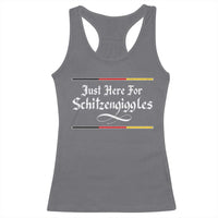 Just Here For Schitzengiggles Funny Oktoberfest Racerback Tank Top German Beer Festival Humor