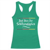 Just Here For Schitzengiggles Funny Oktoberfest Racerback Tank Top German Beer Festival Humor