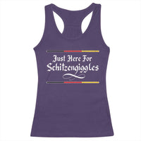 Just Here For Schitzengiggles Funny Oktoberfest Racerback Tank Top German Beer Festival Humor