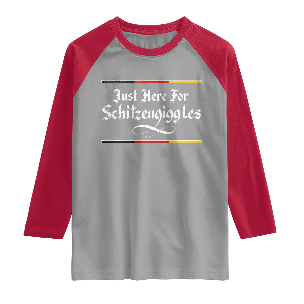 Just Here For Schitzengiggles Funny Oktoberfest Raglan Shirt German Beer Festival Humor