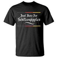 Just Here For Schitzengiggles Funny Oktoberfest T Shirt German Beer Festival Humor