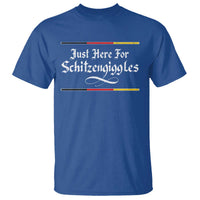 Just Here For Schitzengiggles Funny Oktoberfest T Shirt German Beer Festival Humor