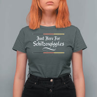Just Here For Schitzengiggles Funny Oktoberfest T Shirt For Women German Beer Festival Humor