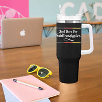 Just Here For Schitzengiggles Funny Oktoberfest Tumbler With Handle German Beer Festival Humor