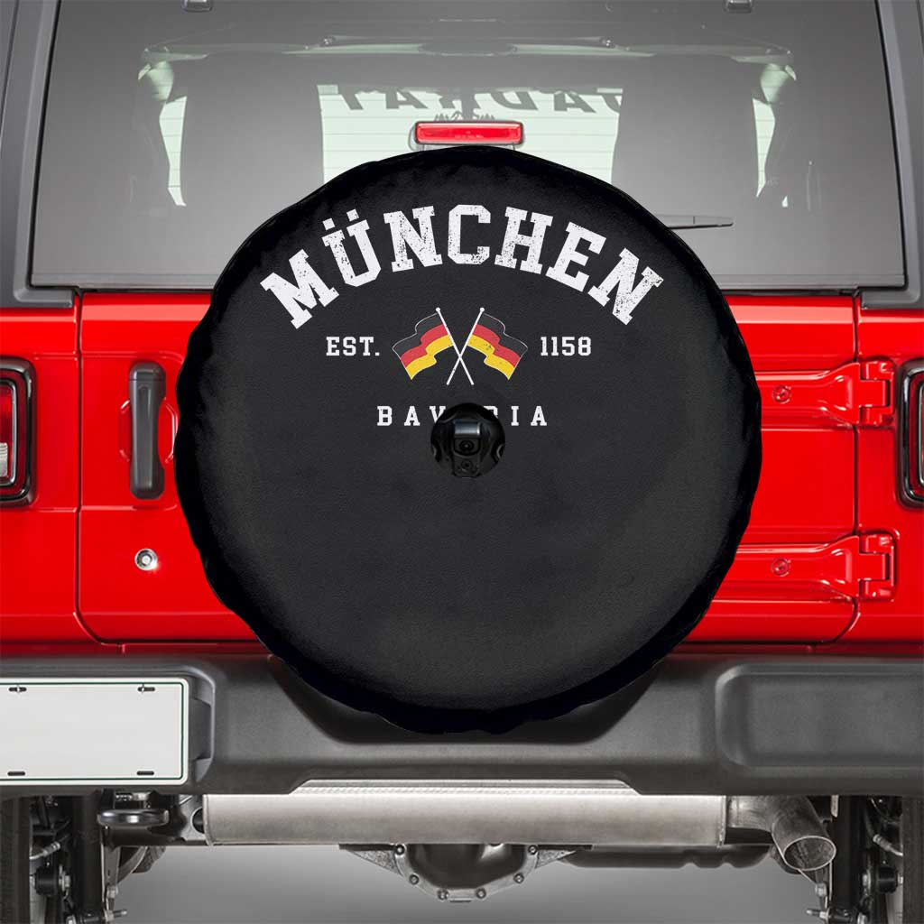 Munich City Bavaria Germany Est 1158 Spare Tire Cover Vintage German Flag