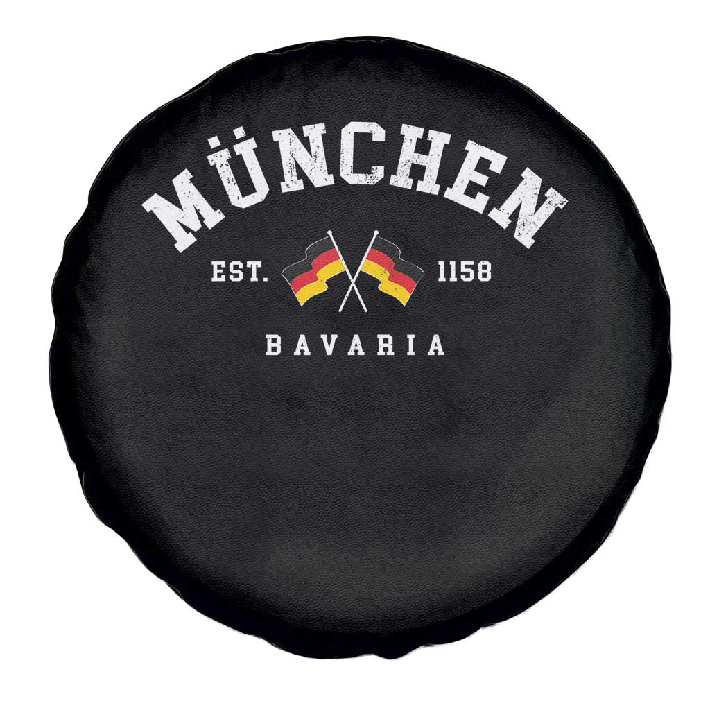 Munich City Bavaria Germany Est 1158 Spare Tire Cover Vintage German Flag