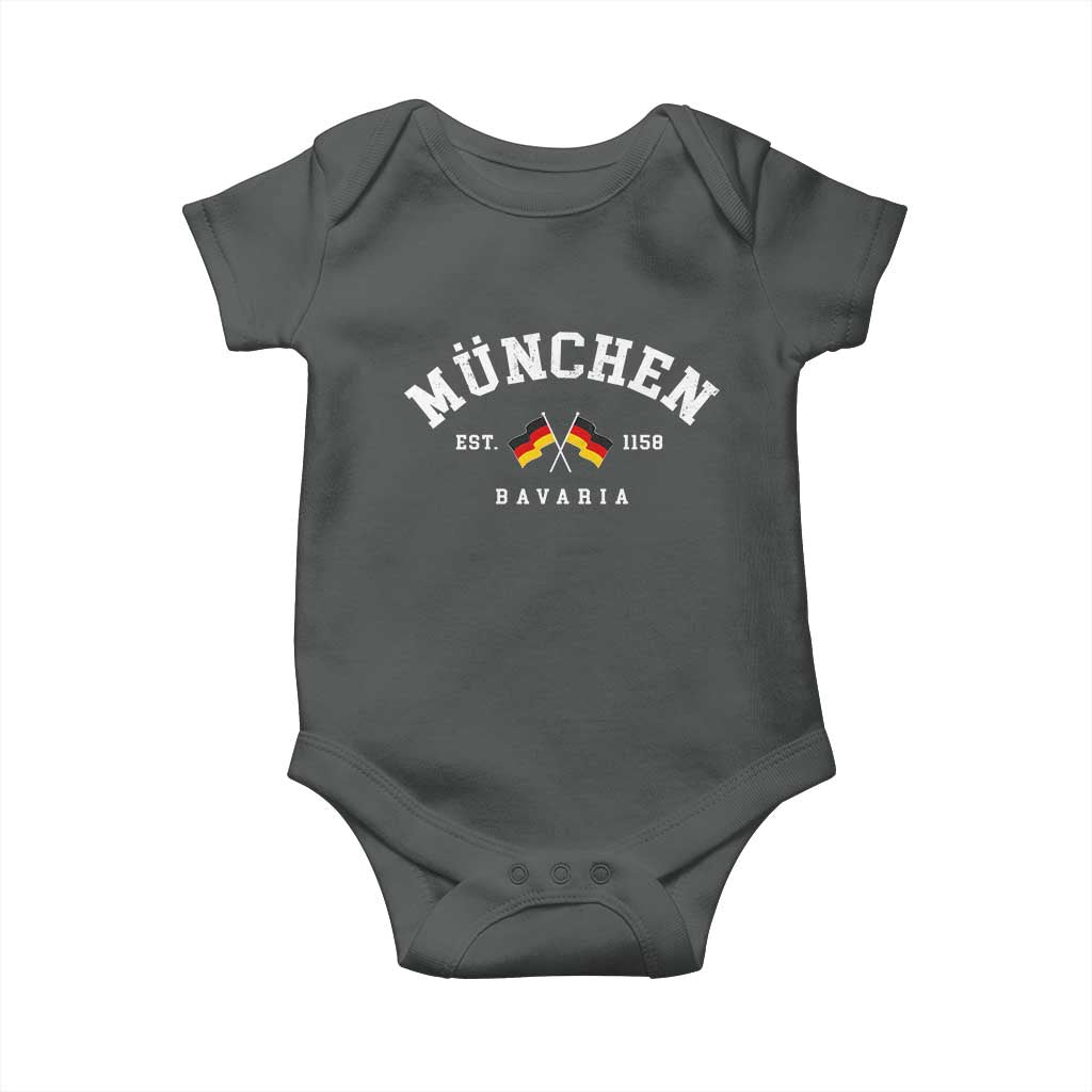 Munich City Bavaria Germany Est 1158 Baby Onesie Vintage German Flag