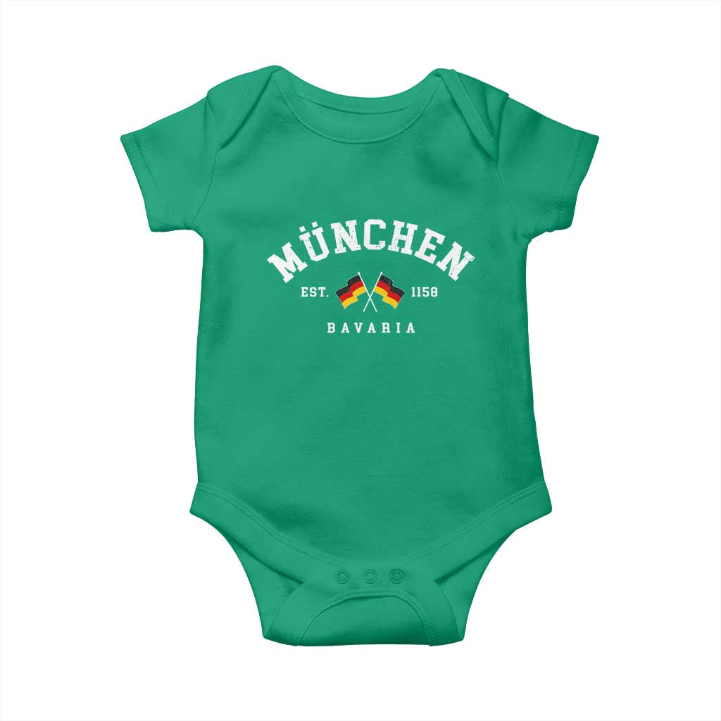 Munich City Bavaria Germany Est 1158 Baby Onesie Vintage German Flag