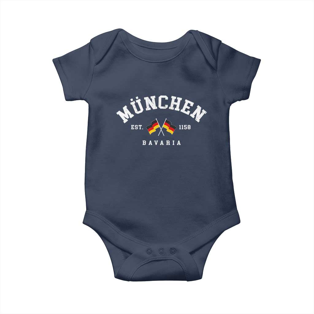 Munich City Bavaria Germany Est 1158 Baby Onesie Vintage German Flag