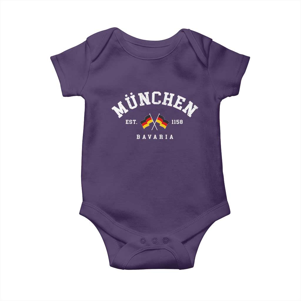 Munich City Bavaria Germany Est 1158 Baby Onesie Vintage German Flag