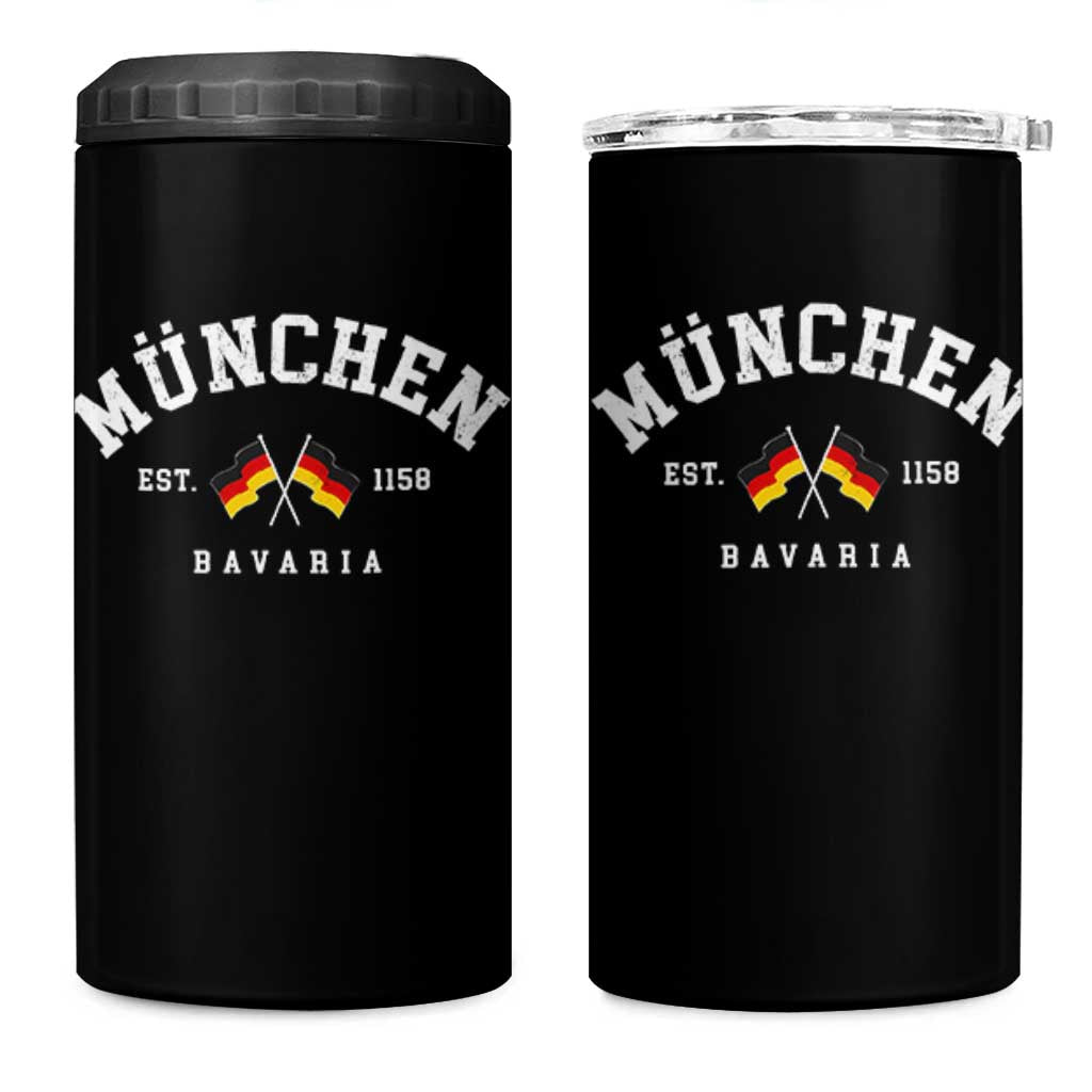 Munich City Bavaria Germany Est 1158 4 in 1 Can Cooler Tumbler Vintage German Flag