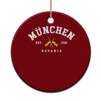 Munich City Bavaria Germany Est 1158 Ceramic Ornament Vintage German Flag