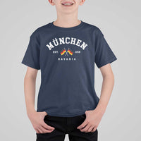 Munich City Bavaria Germany Est 1158 T Shirt For Kid Vintage German Flag