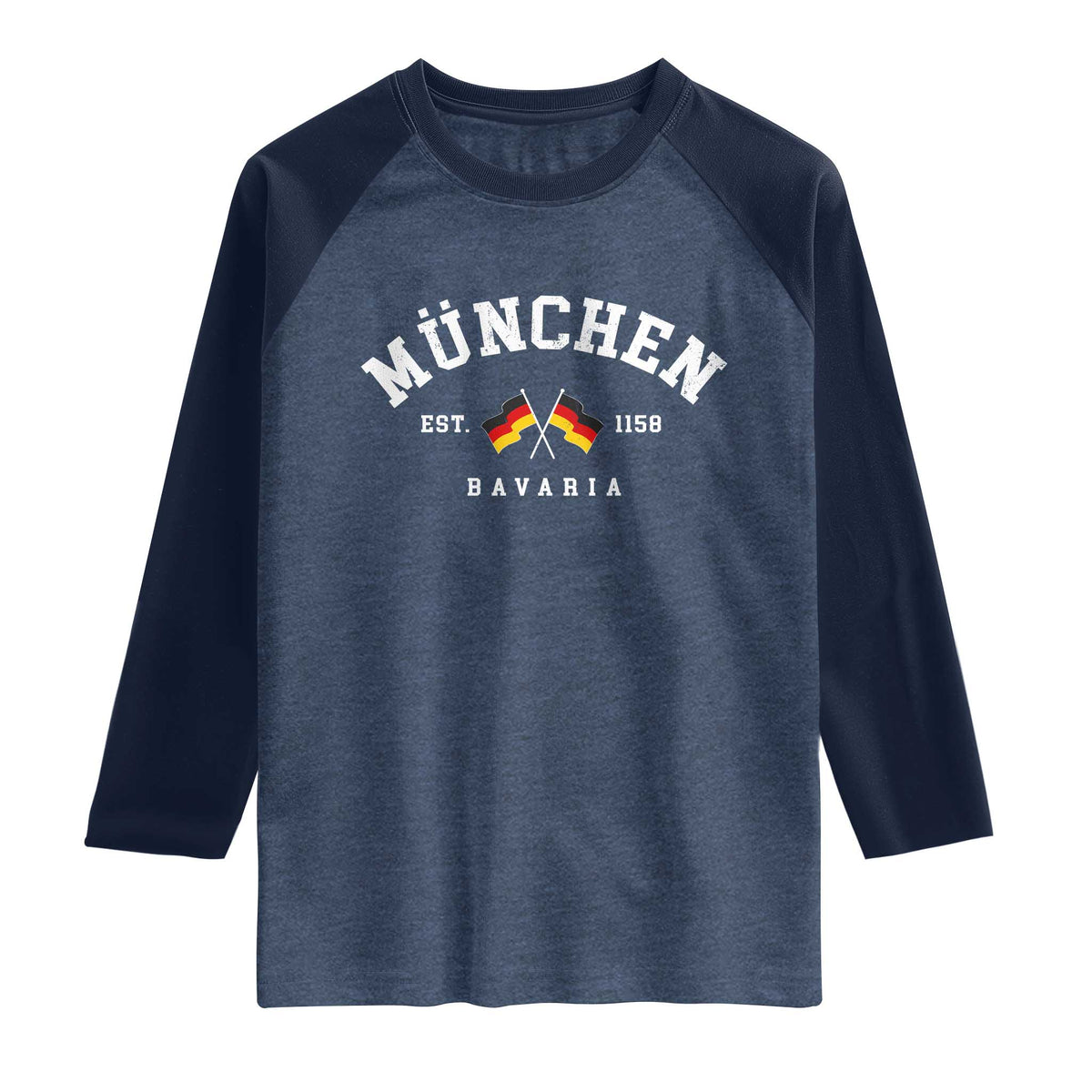 Munich City Bavaria Germany Est 1158 Raglan Shirt Vintage German Flag