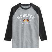 Munich City Bavaria Germany Est 1158 Raglan Shirt Vintage German Flag