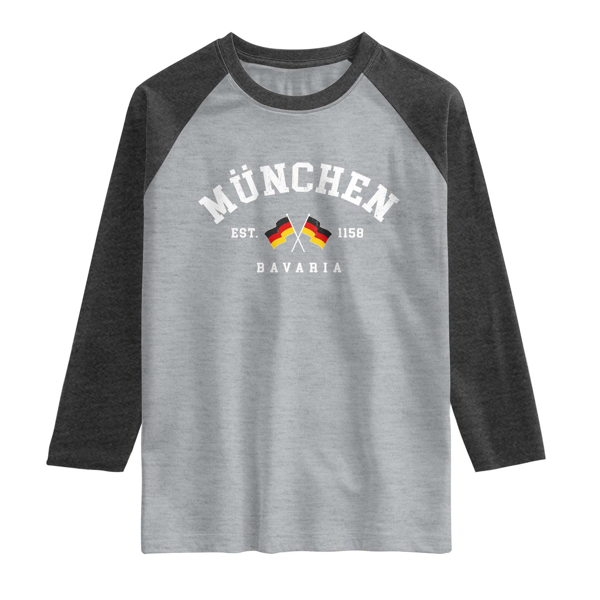 Munich City Bavaria Germany Est 1158 Raglan Shirt Vintage German Flag