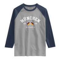 Munich City Bavaria Germany Est 1158 Raglan Shirt Vintage German Flag