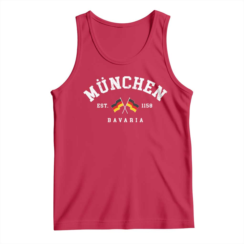 Munich City Bavaria Germany Est 1158 Tank Top Vintage German Flag