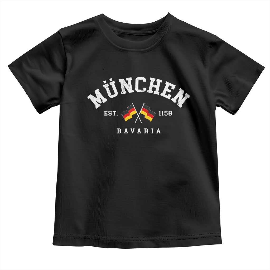 Munich City Bavaria Germany Est 1158 Toddler T Shirt Vintage German Flag