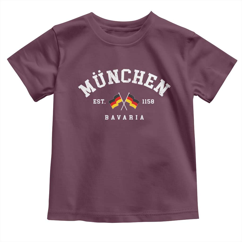 Munich City Bavaria Germany Est 1158 Toddler T Shirt Vintage German Flag