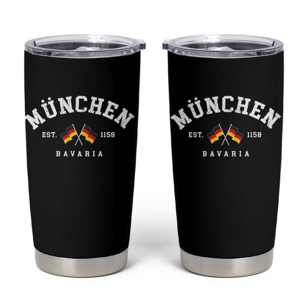 Munich City Bavaria Germany Est 1158 Tumbler Cup Vintage German Flag