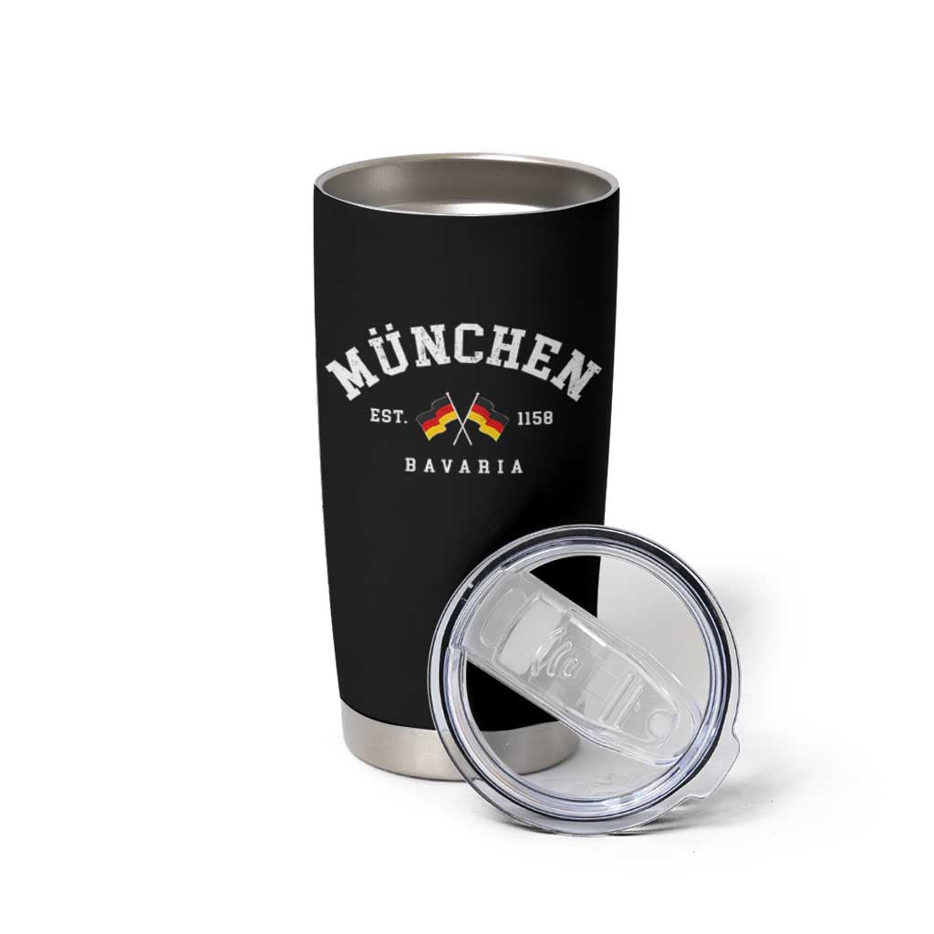Munich City Bavaria Germany Est 1158 Tumbler Cup Vintage German Flag