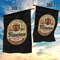 Oktoberfest Munchen Seit 1810 Garden Flag Deutschland German Beer Label Bavarian Lion Shield