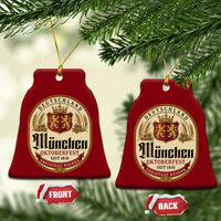 Oktoberfest Munchen Seit 1810 Ceramic Ornament Deutschland German Beer Label Bavarian Lion Shield