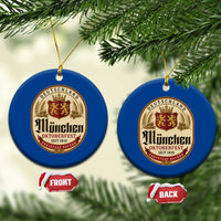 Oktoberfest Munchen Seit 1810 Ceramic Ornament Deutschland German Beer Label Bavarian Lion Shield