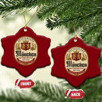 Oktoberfest Munchen Seit 1810 Ceramic Ornament Deutschland German Beer Label Bavarian Lion Shield