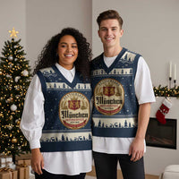 Oktoberfest Munchen Seit 1810 V-Neck Knit Sweater Vest Deutschland German Beer Label Bavarian Lion Shield