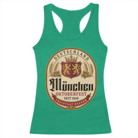 Oktoberfest Munchen Seit 1810 Racerback Tank Top Deutschland German Beer Label Bavarian Lion Shield