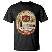 Oktoberfest Munchen Seit 1810 T Shirt Deutschland German Beer Label Bavarian Lion Shield