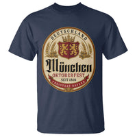Oktoberfest Munchen Seit 1810 T Shirt Deutschland German Beer Label Bavarian Lion Shield