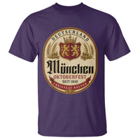 Oktoberfest Munchen Seit 1810 T Shirt Deutschland German Beer Label Bavarian Lion Shield