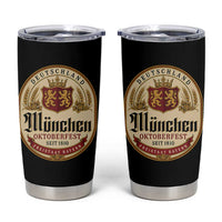 Oktoberfest Munchen Seit 1810 Tumbler Cup Deutschland German Beer Label Bavarian Lion Shield