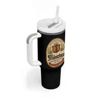 Oktoberfest Munchen Seit 1810 Tumbler With Handle Deutschland German Beer Label Bavarian Lion Shield