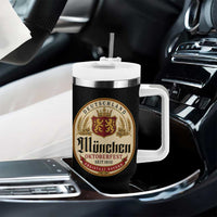 Oktoberfest Munchen Seit 1810 Tumbler With Handle Deutschland German Beer Label Bavarian Lion Shield