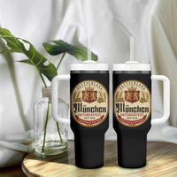 Oktoberfest Munchen Seit 1810 Tumbler With Handle Deutschland German Beer Label Bavarian Lion Shield