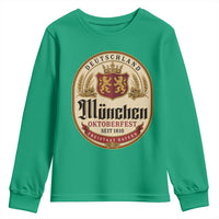 Oktoberfest Munchen Seit 1810 Youth Sweatshirt Deutschland German Beer Label Bavarian Lion Shield