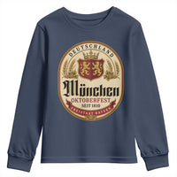 Oktoberfest Munchen Seit 1810 Youth Sweatshirt Deutschland German Beer Label Bavarian Lion Shield