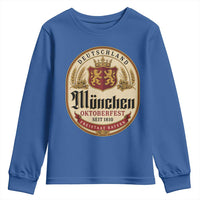 Oktoberfest Munchen Seit 1810 Youth Sweatshirt Deutschland German Beer Label Bavarian Lion Shield