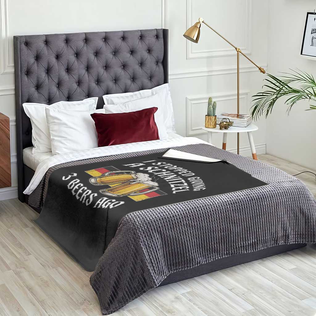 Funny Oktoberfest Beer Drinking Throw Blanket I Stopped Giving A Schnitzel 3 Beers Ago
