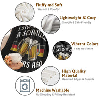 Funny Oktoberfest Beer Drinking Throw Blanket I Stopped Giving A Schnitzel 3 Beers Ago