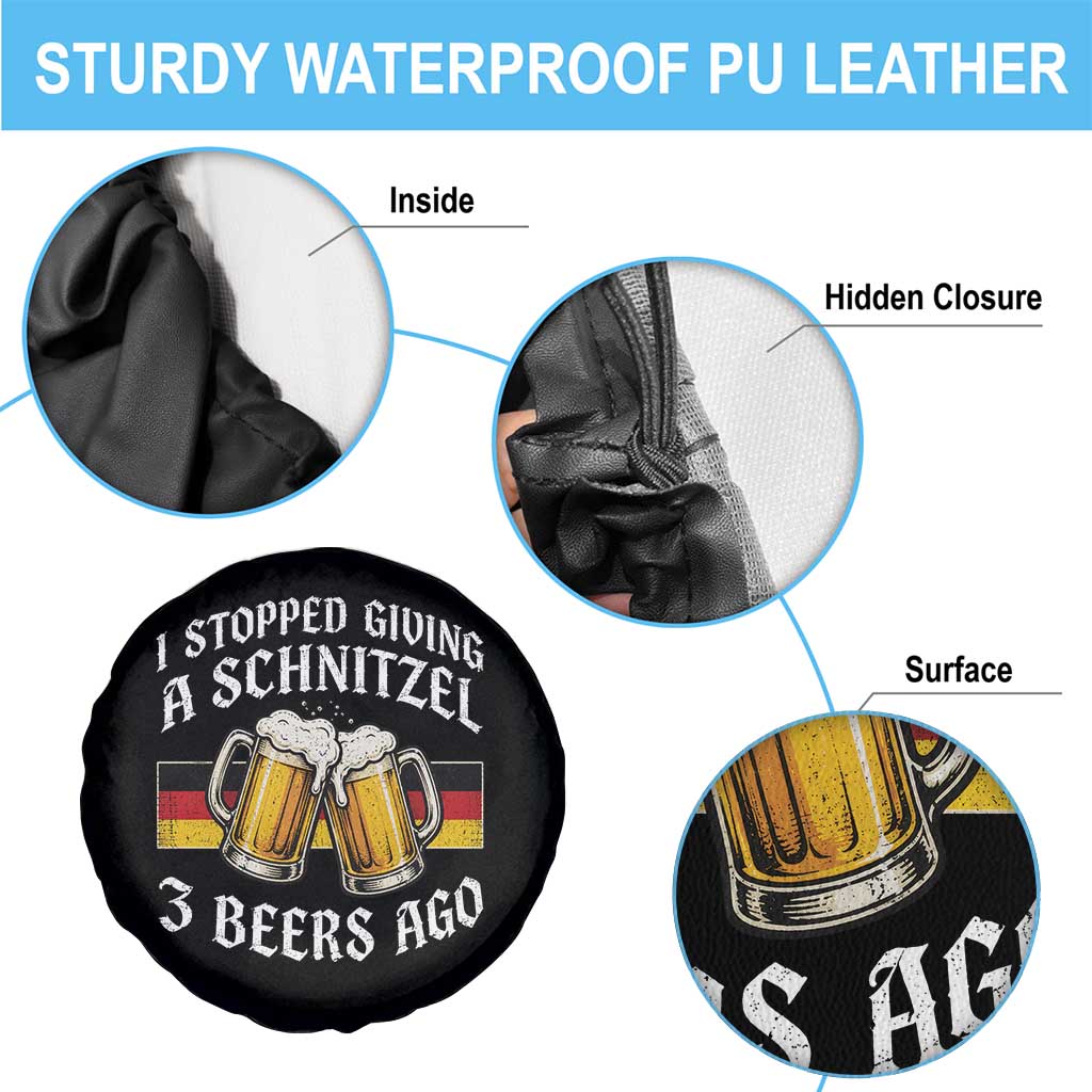 Funny Oktoberfest Beer Drinking Spare Tire Cover I Stopped Giving A Schnitzel 3 Beers Ago