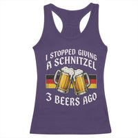 Funny Oktoberfest Beer Drinking Racerback Tank Top I Stopped Giving A Schnitzel 3 Beers Ago