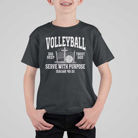 Christian Volleyball Dig Deep Trust God Serve With Purpose T Shirt For Kid Isaiah 40:31 Bible Verse Faith Sport