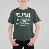 Christian Volleyball Dig Deep Trust God Serve With Purpose T Shirt For Kid Isaiah 40:31 Bible Verse Faith Sport