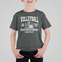Christian Volleyball Dig Deep Trust God Serve With Purpose T Shirt For Kid Isaiah 40:31 Bible Verse Faith Sport