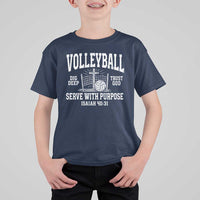 Christian Volleyball Dig Deep Trust God Serve With Purpose T Shirt For Kid Isaiah 40:31 Bible Verse Faith Sport
